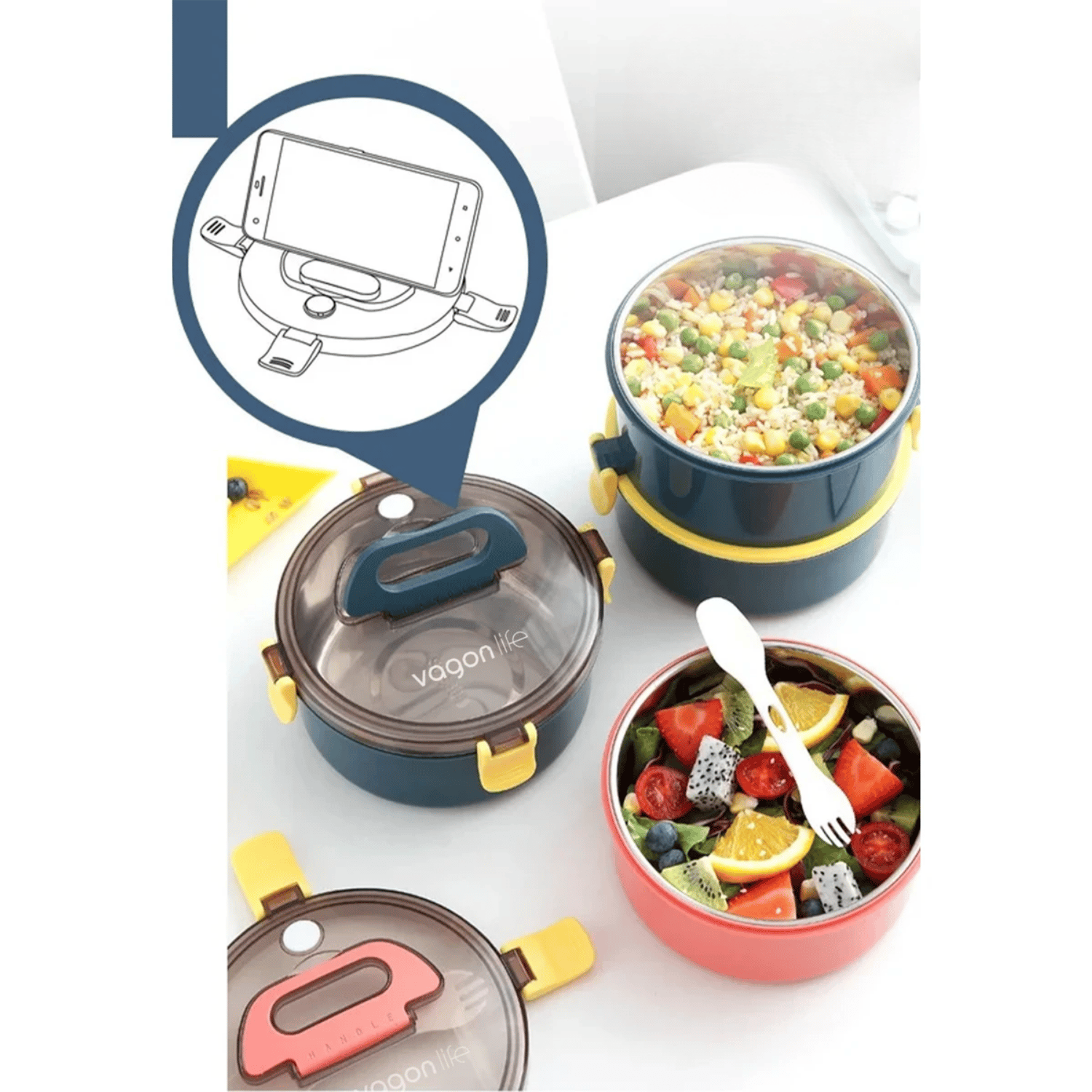 Vagonlife 1600 ml Iki Kat Yuvarlak Paslanmaz Çelik Bento Lunch Box Yeni Nesil Sefer TASI-ÇATALLIKAŞIK-397Vagonlife 1600 ml Iki Kat Yuvarlak Paslanmaz Çelik Bento Lunch Box Yeni Nesil Sefer TASI-ÇATALLIKAŞIK-397