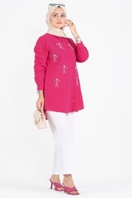 Beaded Tunic-fuchsia