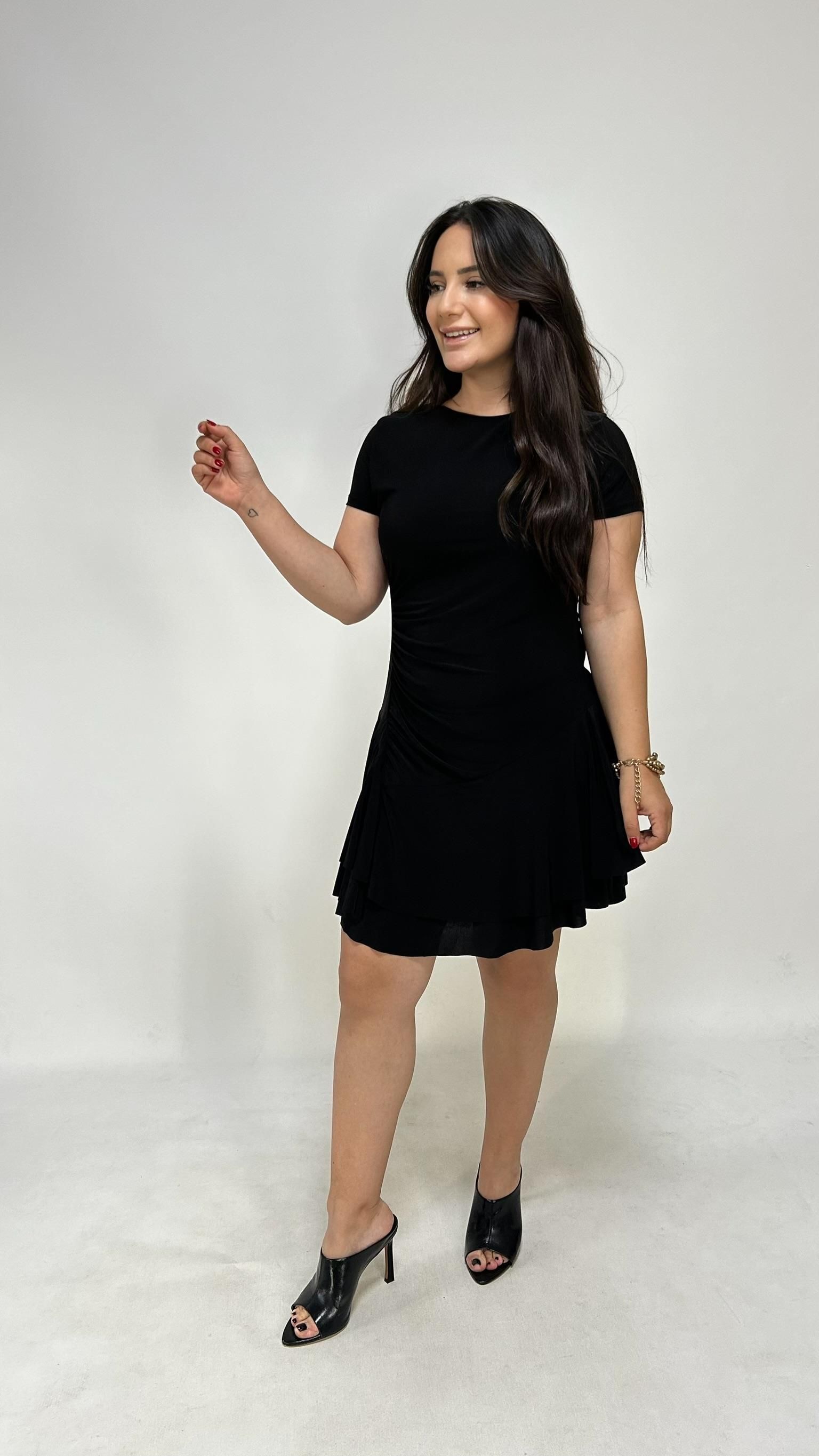 Volanlı Sandy Elbise