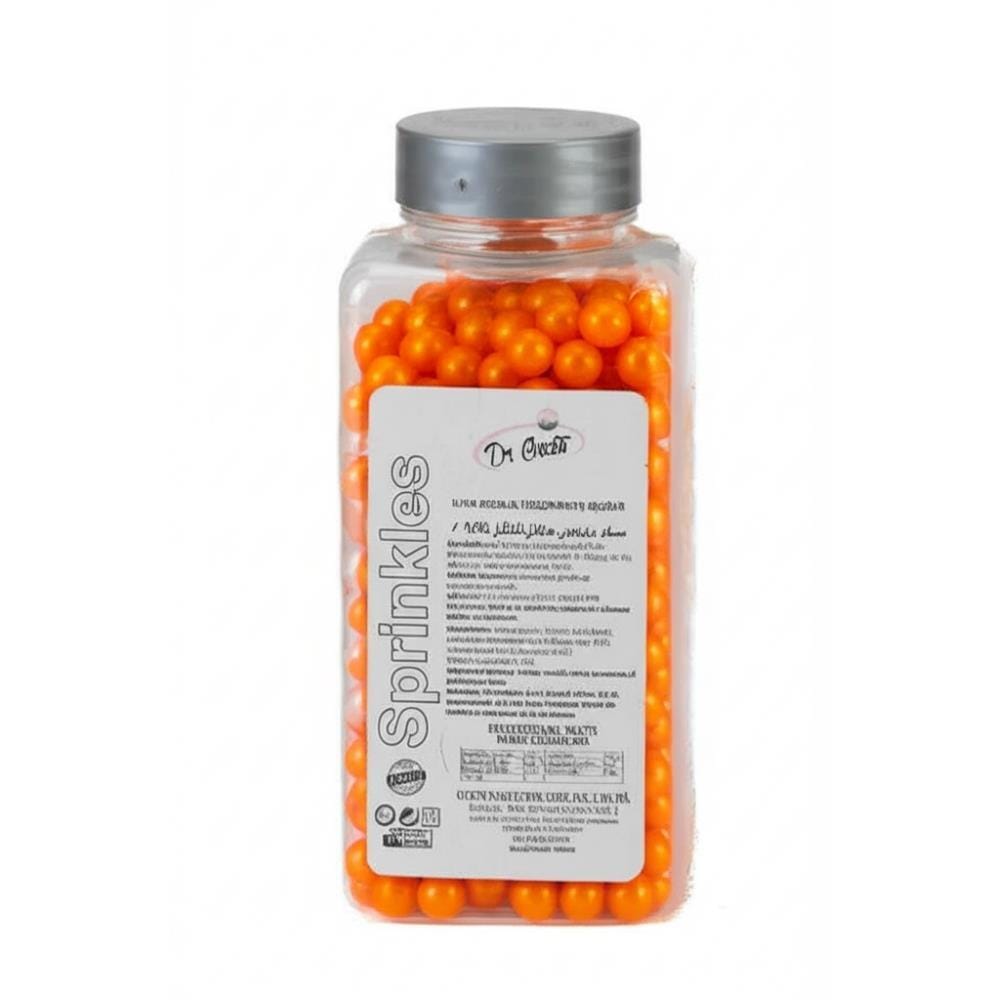 8 mm Turuncu Boncuk Şeker 250 g – Pasta ve Tatlı Süsleme Şekeri