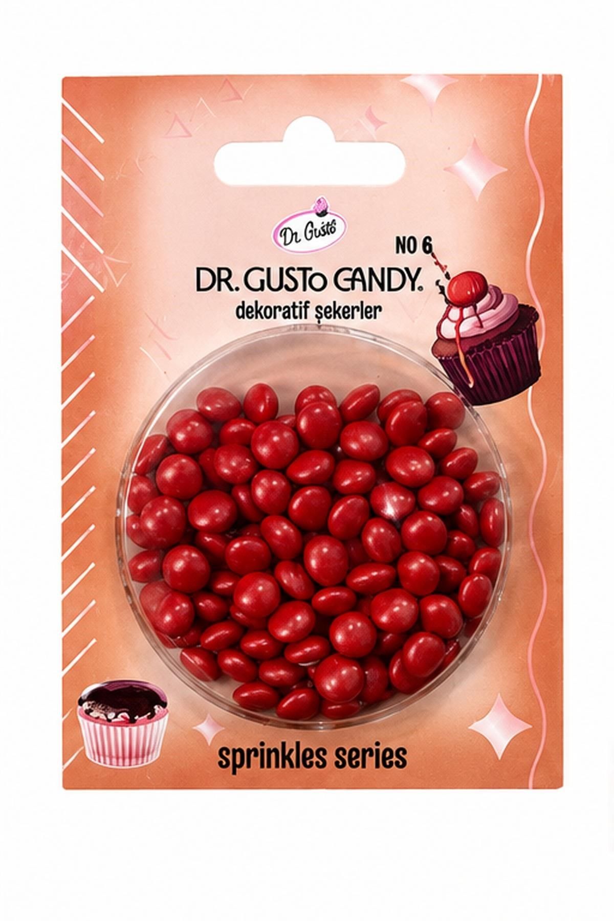Dr. GustoDr. Gusto Kırmızı Bonbon Draje Pasta Süsleme Şekeri