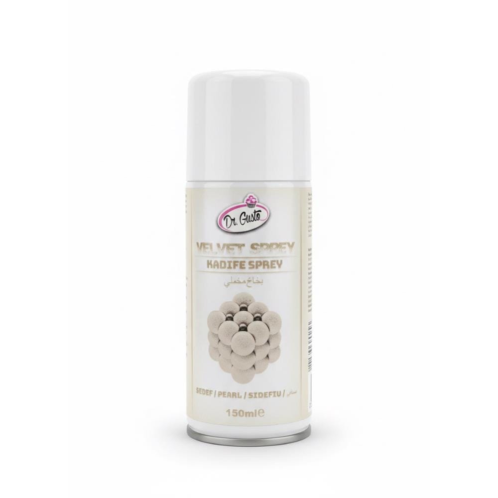 Kadife Sprey Sedef 150 ML – Velvet Efekt Pasta ve Tatlı Kaplama Gıda Boyası