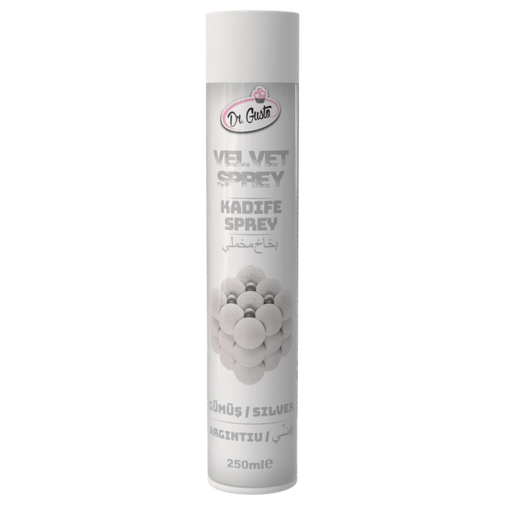 Kadife (Velvet) Sprey Gıda Boyası Gümüş 250 ml