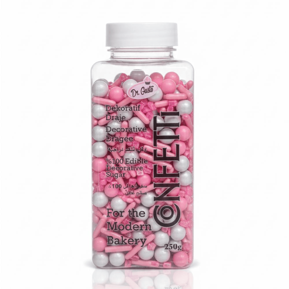 Dekoratif Şeker Pembe 250 g – Pasta, Cupcake ve Tatlı Süslemeleri İçin Dekoratif Şeker