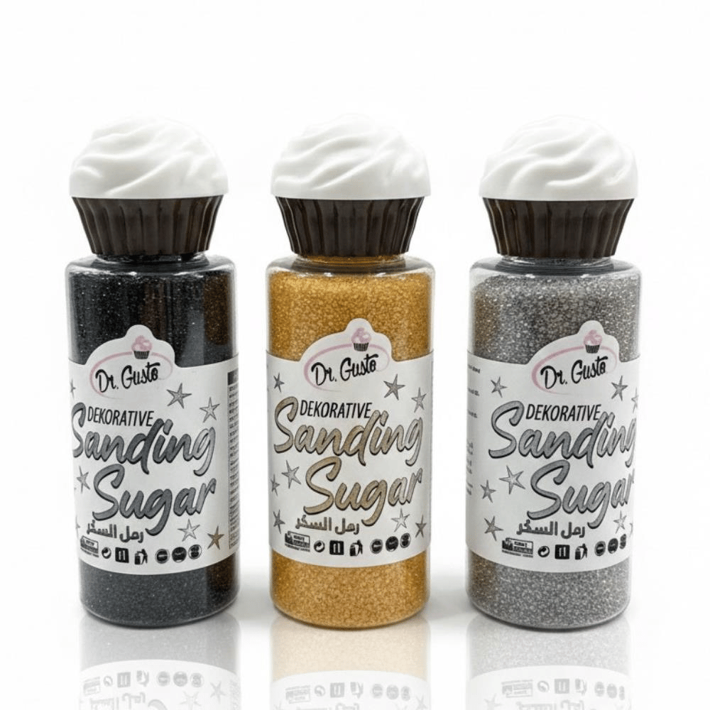 Sanding Şeker 3’lü Set 100 Gr – Altın, Gümüş ve Siyah Pasta & Tatlı Süsleme Şekeri