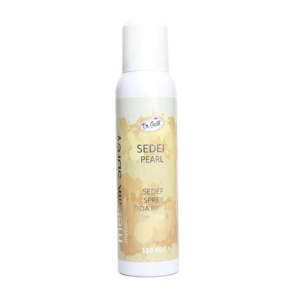 Sedef Metalik Sprey Gıda Boyası 150 ml – Pasta, Tatlı ve Çikolatalar İçin Parlak Sedef Efektli Renk
