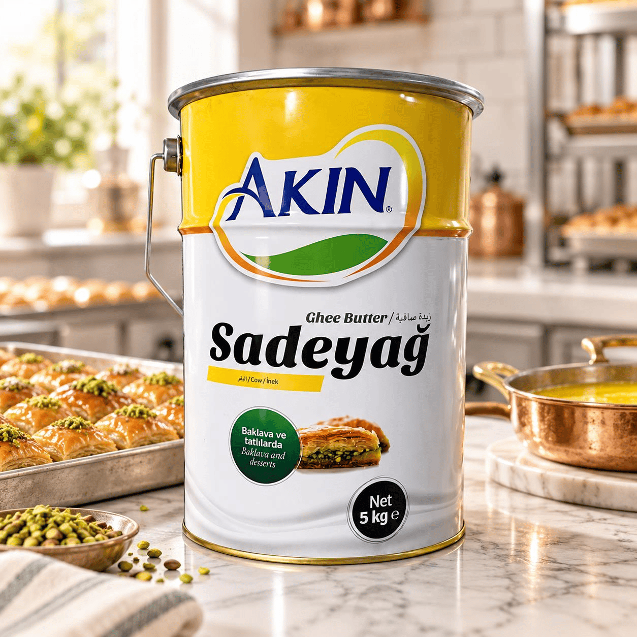 Efe PastacılıkAkın İnek Sade Yağ 5 Kg – Baklava, Pastacılık ve Profesyonel Mutfak Yağı