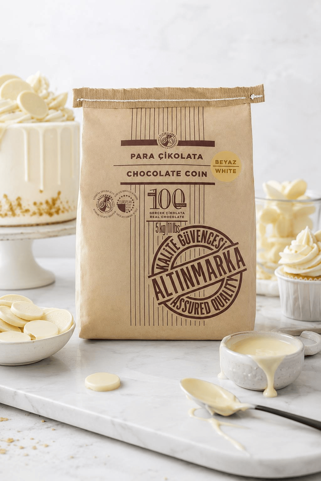 ALTINMARKAAltınmarka Beyaz Pul (Para) Çikolata 5 Kg