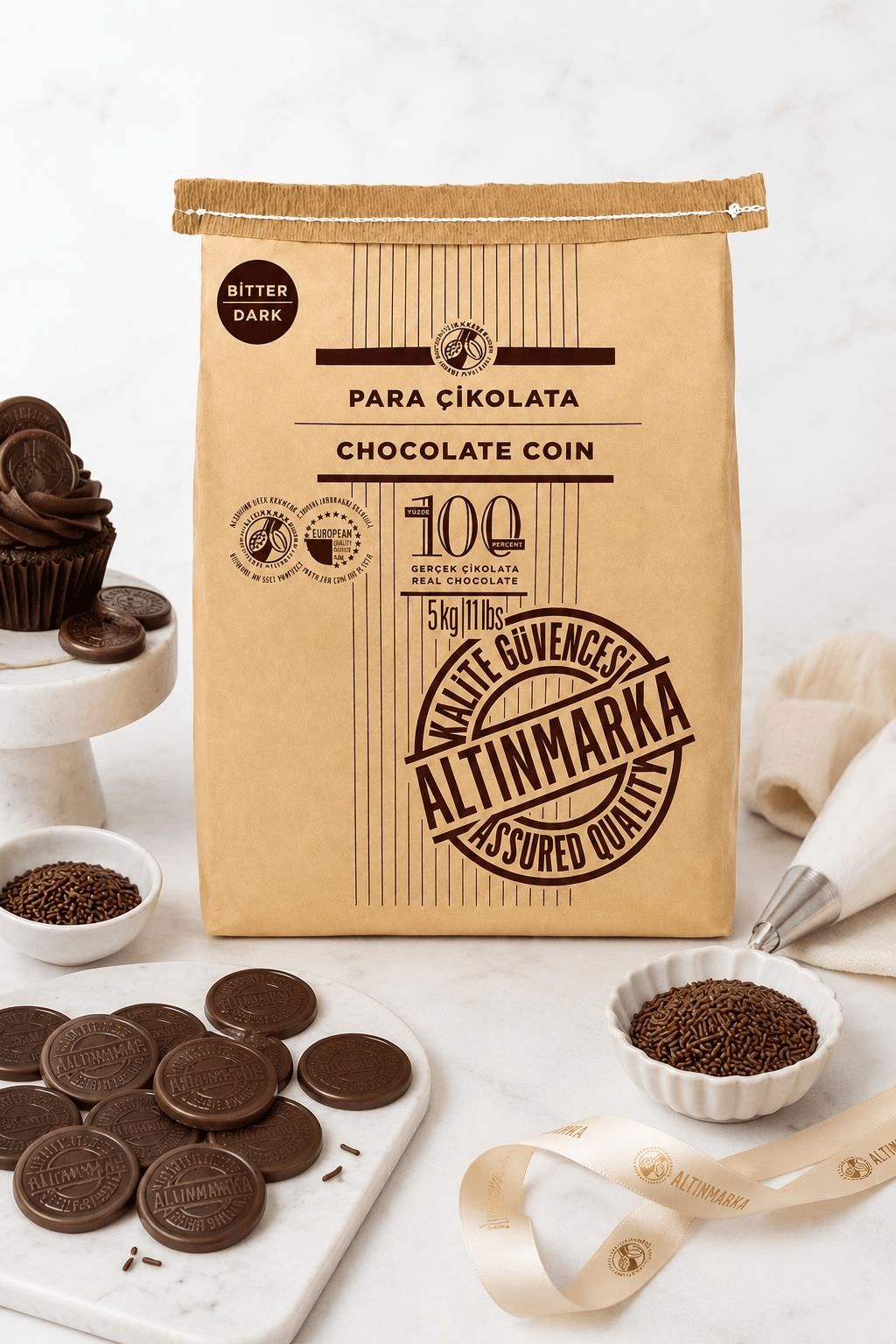 ALTINMARKAAltınmarka Bitter Pul (Para) Çikolata 5 Kg