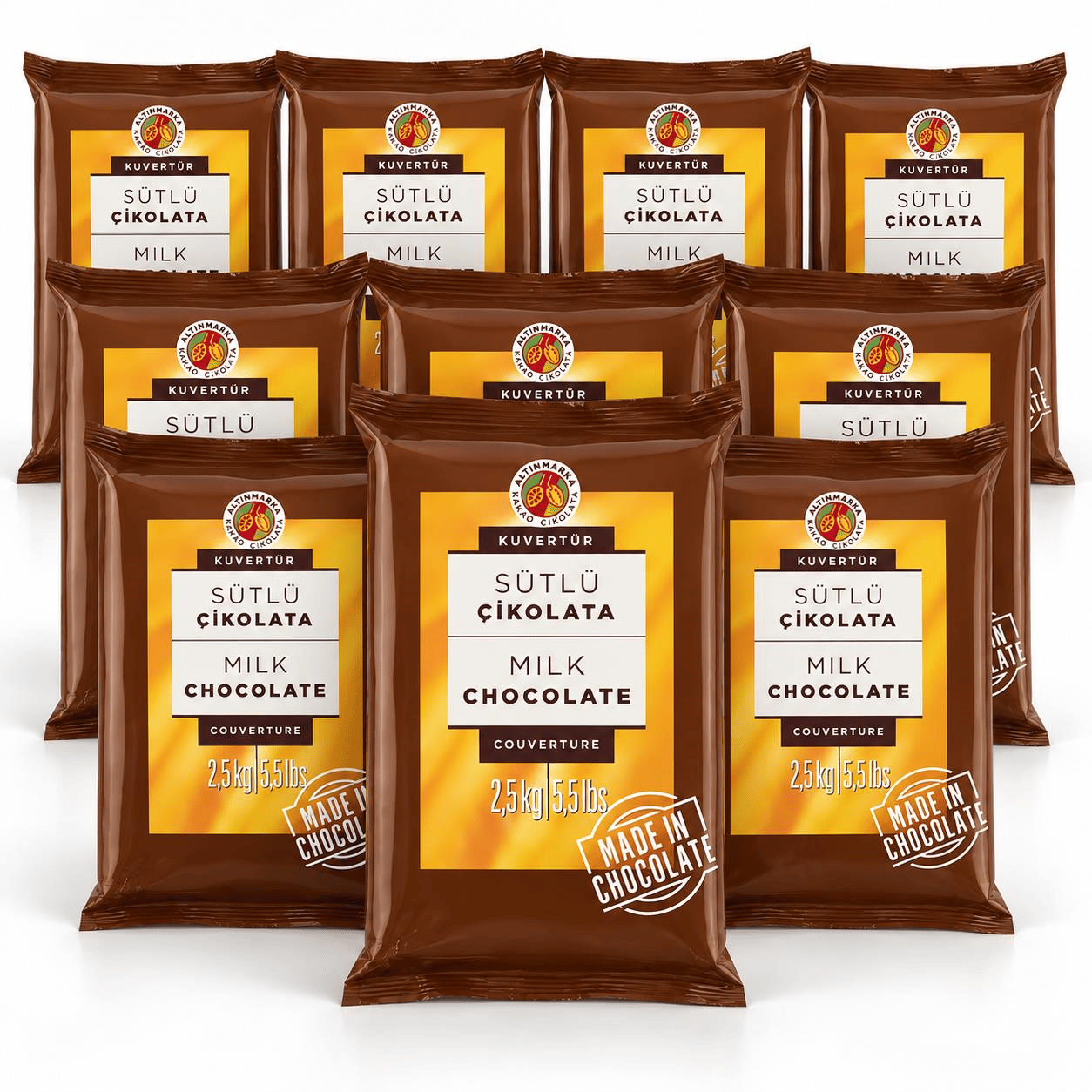 ALTINMARKAAltınmarka Sütlü Kuvertür Çikolata 2,5 Kg x 10 Adet