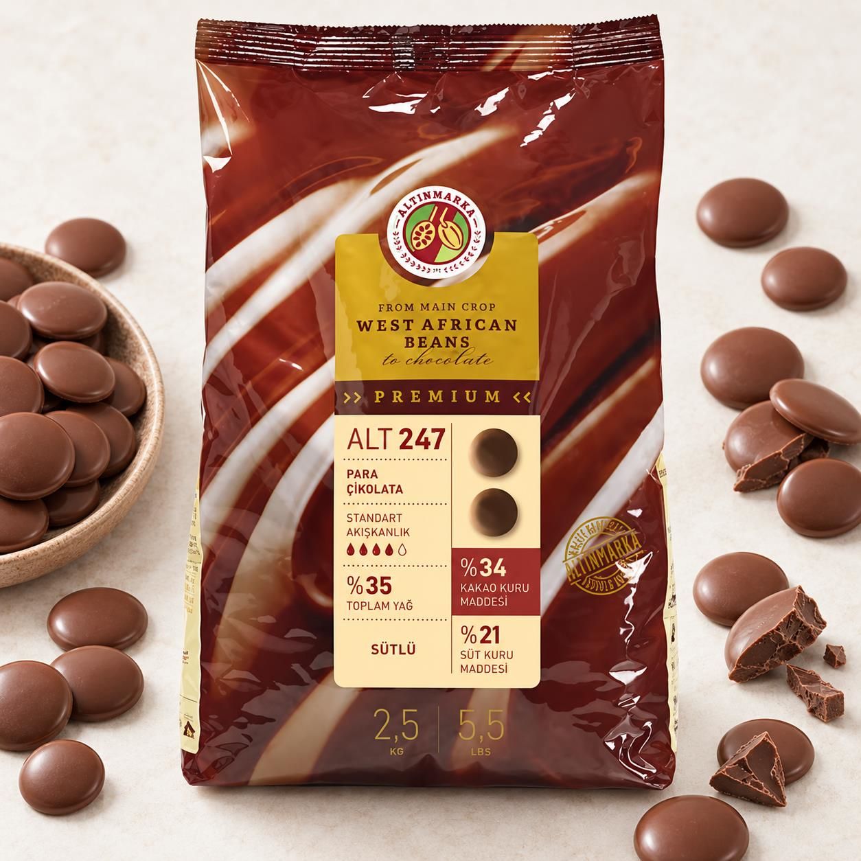 ALTINMARKAAltınmarka Sütlü Mini Para Çikolata 2,5 Kg