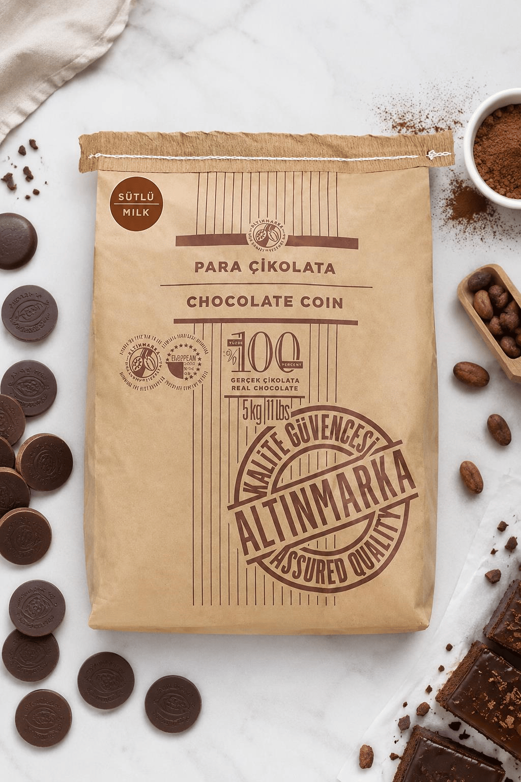 ALTINMARKAAltınmarka Sütlü Pul (Para) Çikolata 5 Kg