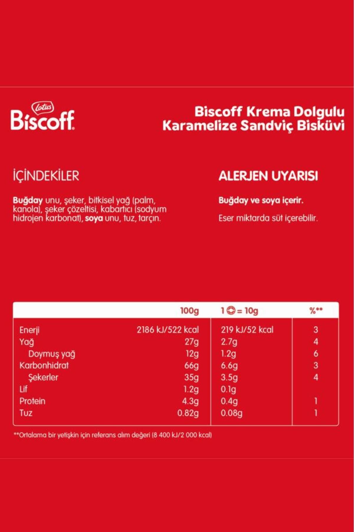 Bıscoff Sandwıch Bıscoff Cream Sürülebilir Kremalı Bisküvi - 150 gr X 5 Adet