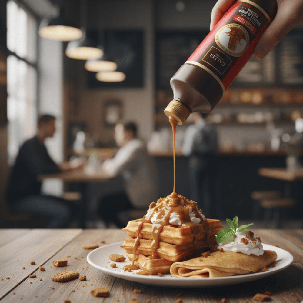 Callei Karamelize Bisküvili Waffle & Pancake Çikolata Sosu 1 Kg – Yoğun Aromalı Tatlı Sosu
