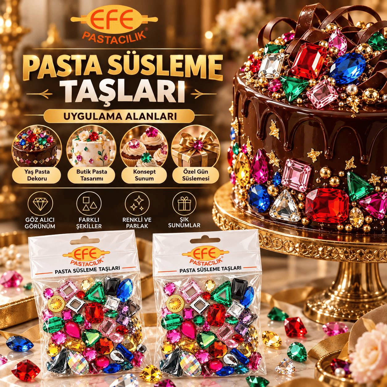 Efe PastacılıkEfe Pastacılık Kristal Pasta Süsleme Taşları