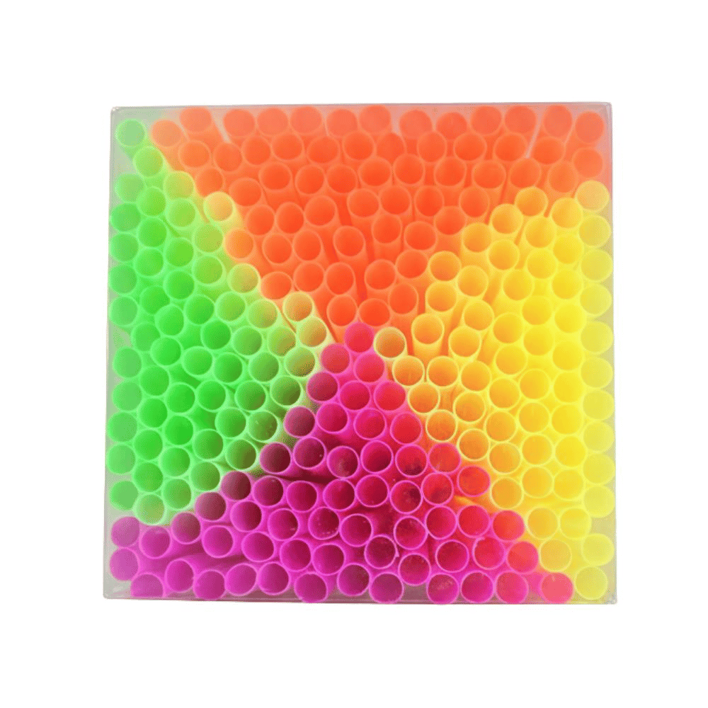 Fosforlu Pipet 24 cm – 225’li Karışık Renk | Kafe Tipi Renkli Uzun Pipet