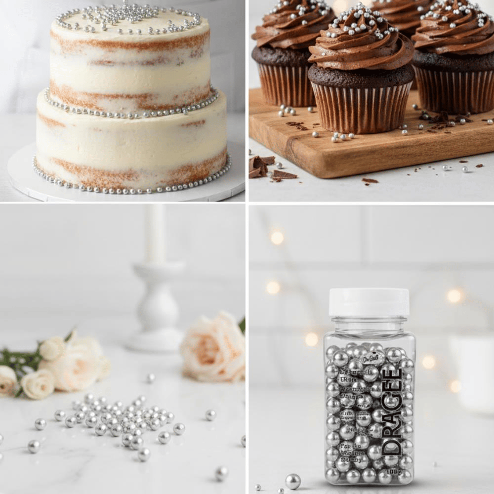 Gümüş Draje Süsleme Şekeri No:4 – 100 g | Pasta, Cupcake ve Tatlı Dekoru