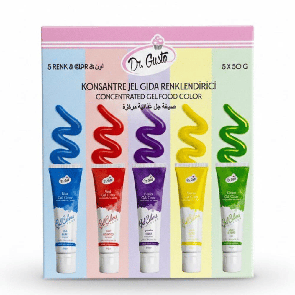 Konsantre Jel Gıda Boyası 50 Gr 5’li Set