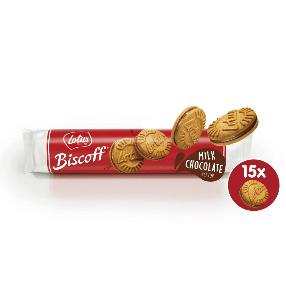 Lotus Biscoff Sandwich Sütlü Çikolatalı 150 g – Karamelize Bisküvi Arasında Çikolatalı Krema