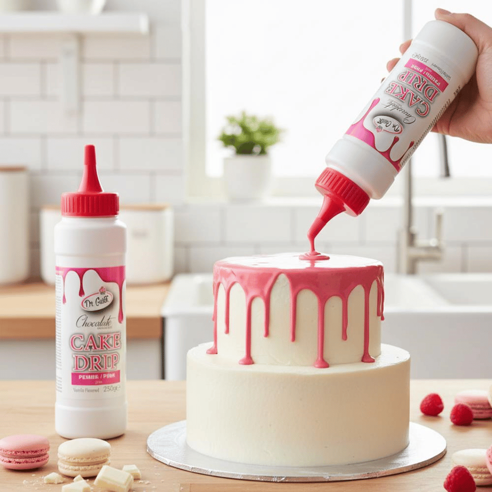 Pembe Cake Drip 250 g – Pasta, Kek ve Tatlı Üzeri Çikolata Kaplama Sosu