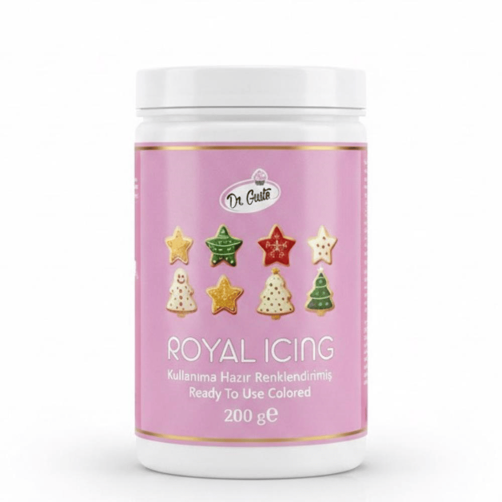 Royal Icing 200 Gr Pembe – Kurabiye, Pasta ve Şeker Hamuru Dekoru