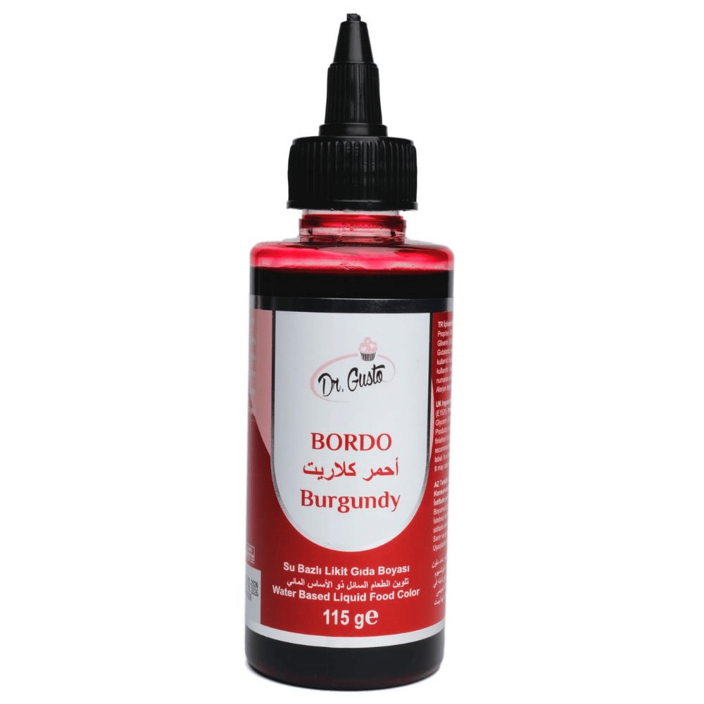Su Bazlı Likit Gıda Boyası Bordo 115 Gr – Şeker Hamuru, Krema ve Pasta Dekorasyonu İçin
