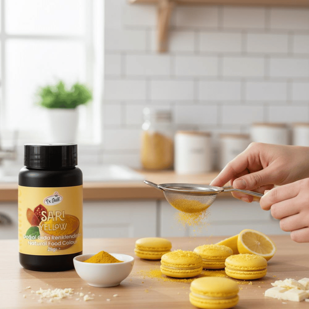 Toz Sarı Doğal Gıda Boyası 25 g – Bitkisel Kaynaklı, Pasta ve Tatlılar İçin Doğal Renk Boyası