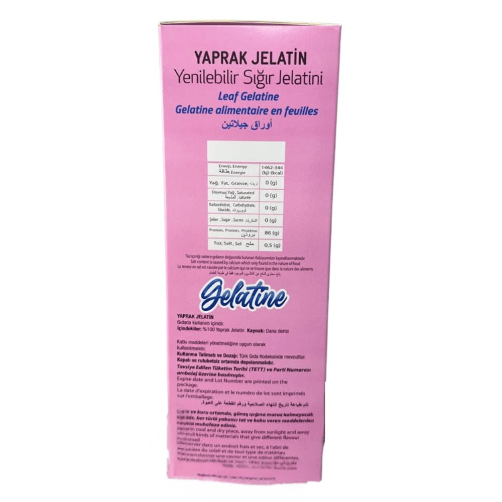 Yaprak Jelatin 1 KG – Sığır Jelatini %100 Helal Yerli Üretim