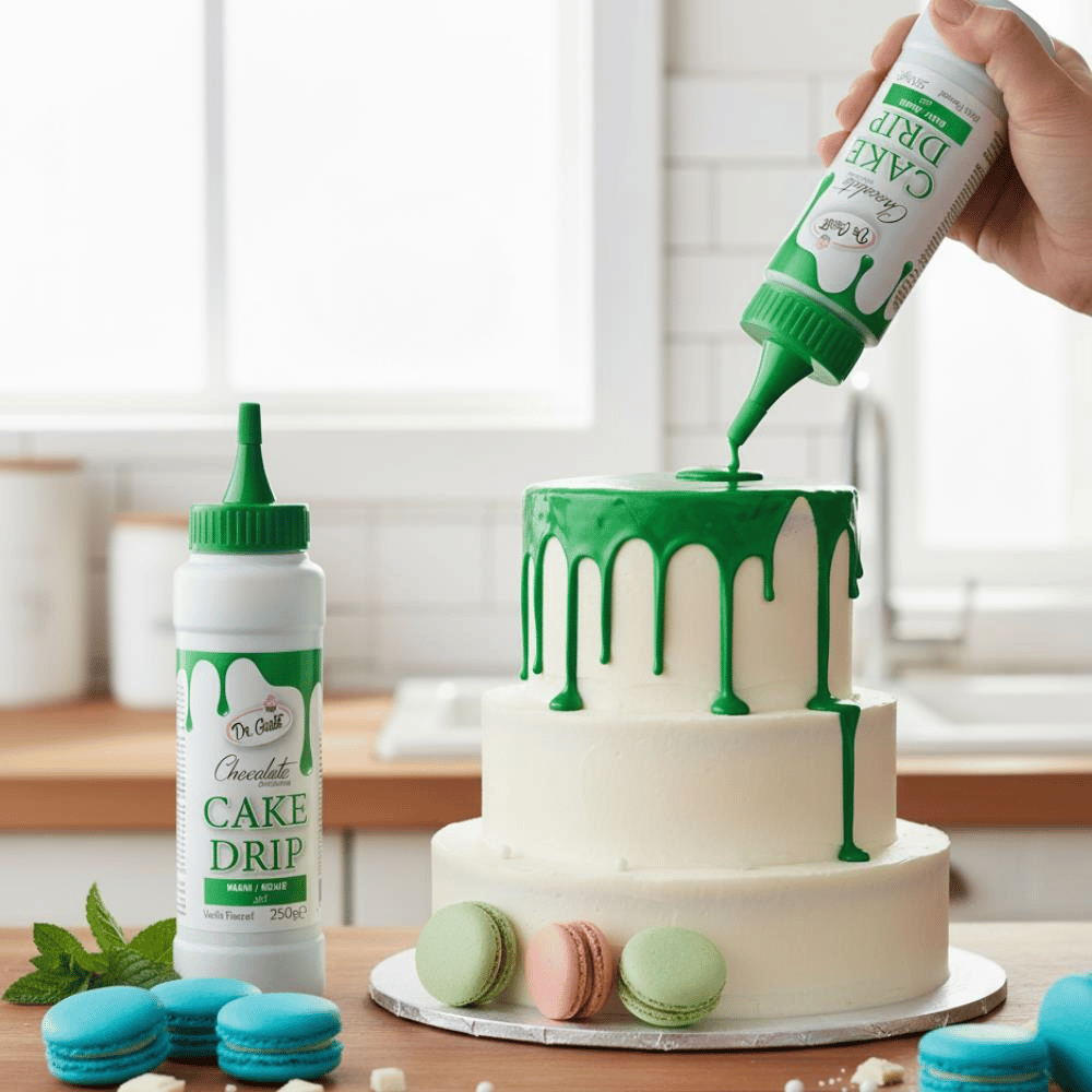 Yeşil Cake Drip 250 g – Pasta, Kek ve Tatlı Üzeri Kaplama Sosu