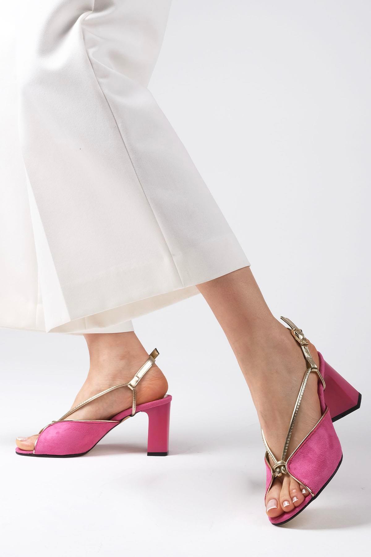 Colette Fuşya Renk Topuklu Sandalet-SANDALET-Mio Gusto-01470FUS