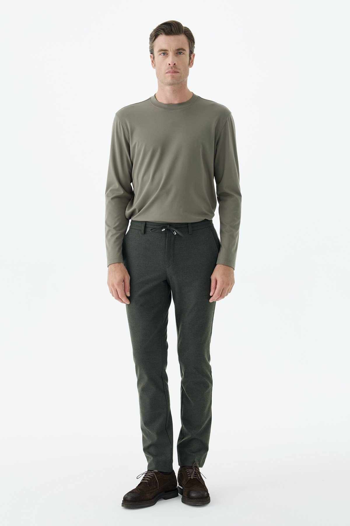 Siyah Comfort Fit Beli Lastikli Yan Cep Jogger Pantolon