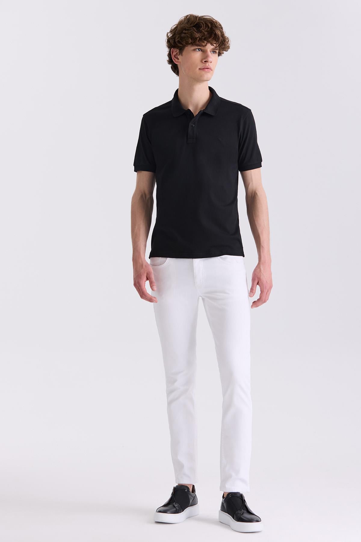 Siyah Slim Fit Polo Yaka T-Shirt