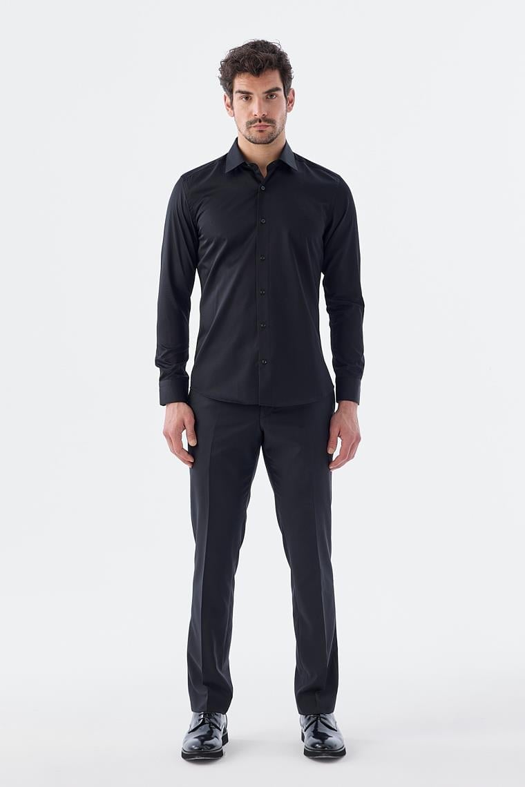 Dar Kalıp - Slim Fit Bedenli Gömlek-Jakamen  Klasik Yaka  Bedenli