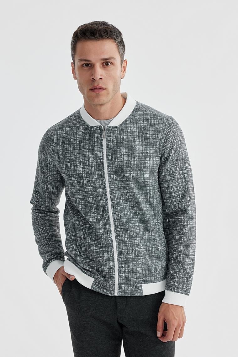 Siyah Slim Fit Pamuklu Kolej Mevsimlik Mont