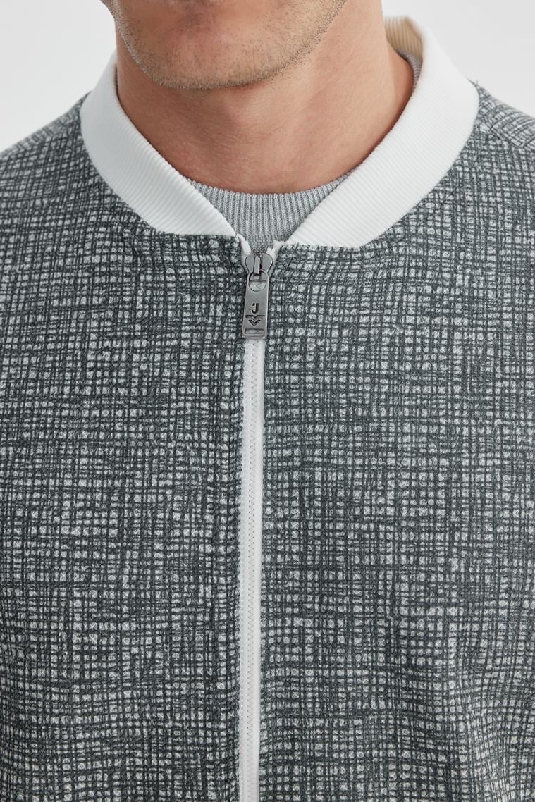 Siyah Slim Fit Pamuklu Kolej Mevsimlik Mont