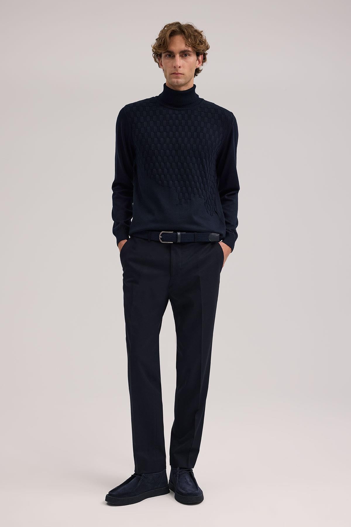 Lacivert Regular Fit Kumaş Pantolon