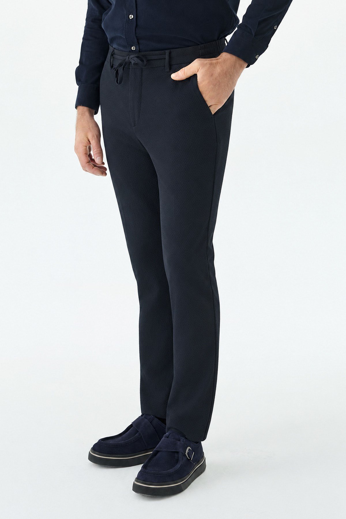 Lacivert Comfort Fit Esnek Spor Pantolon