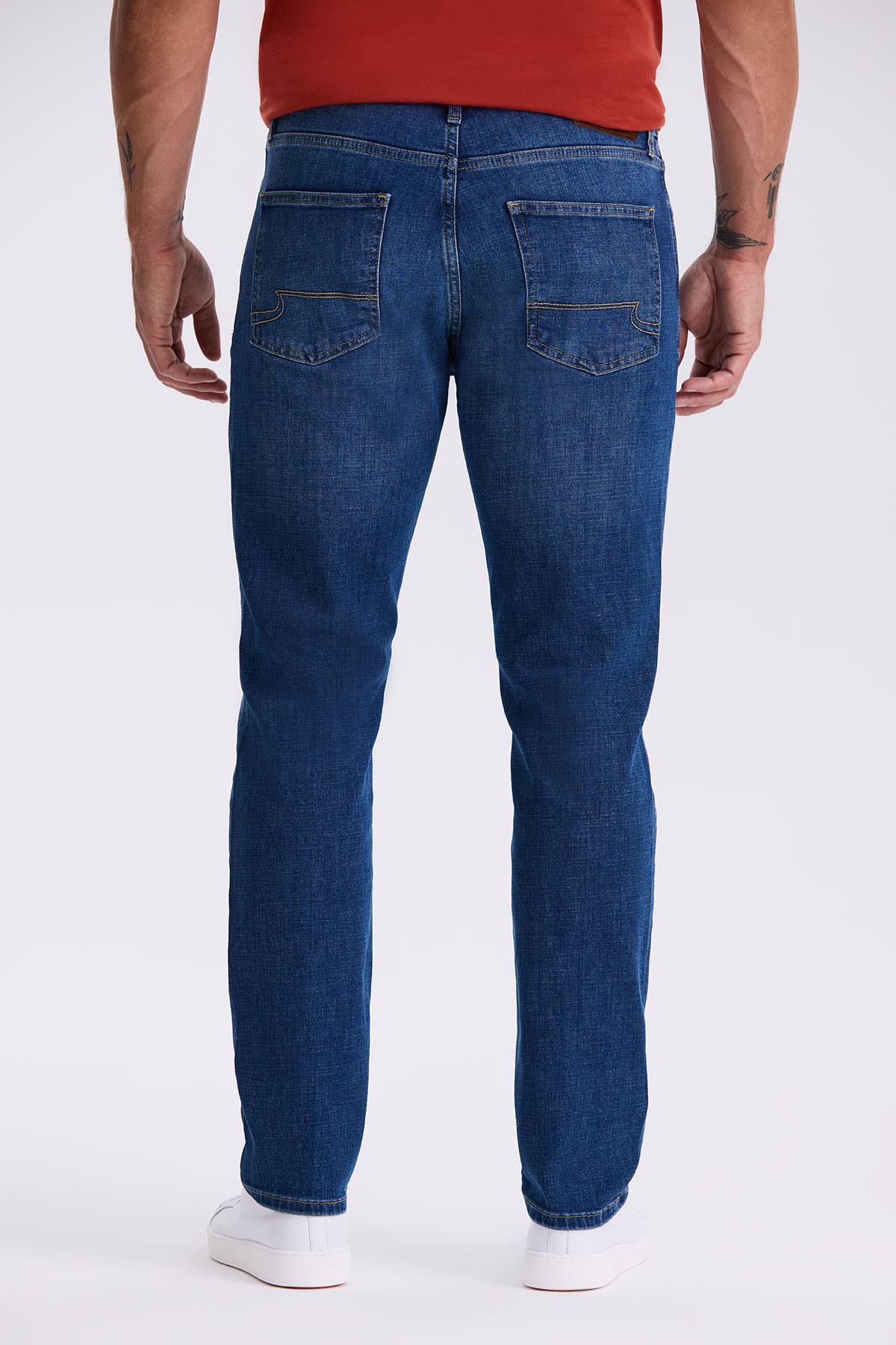 Mavi Slim Fit Yıkamalı Eskitme Pamuklu Dar Kalıp Jean Kot Pantolon