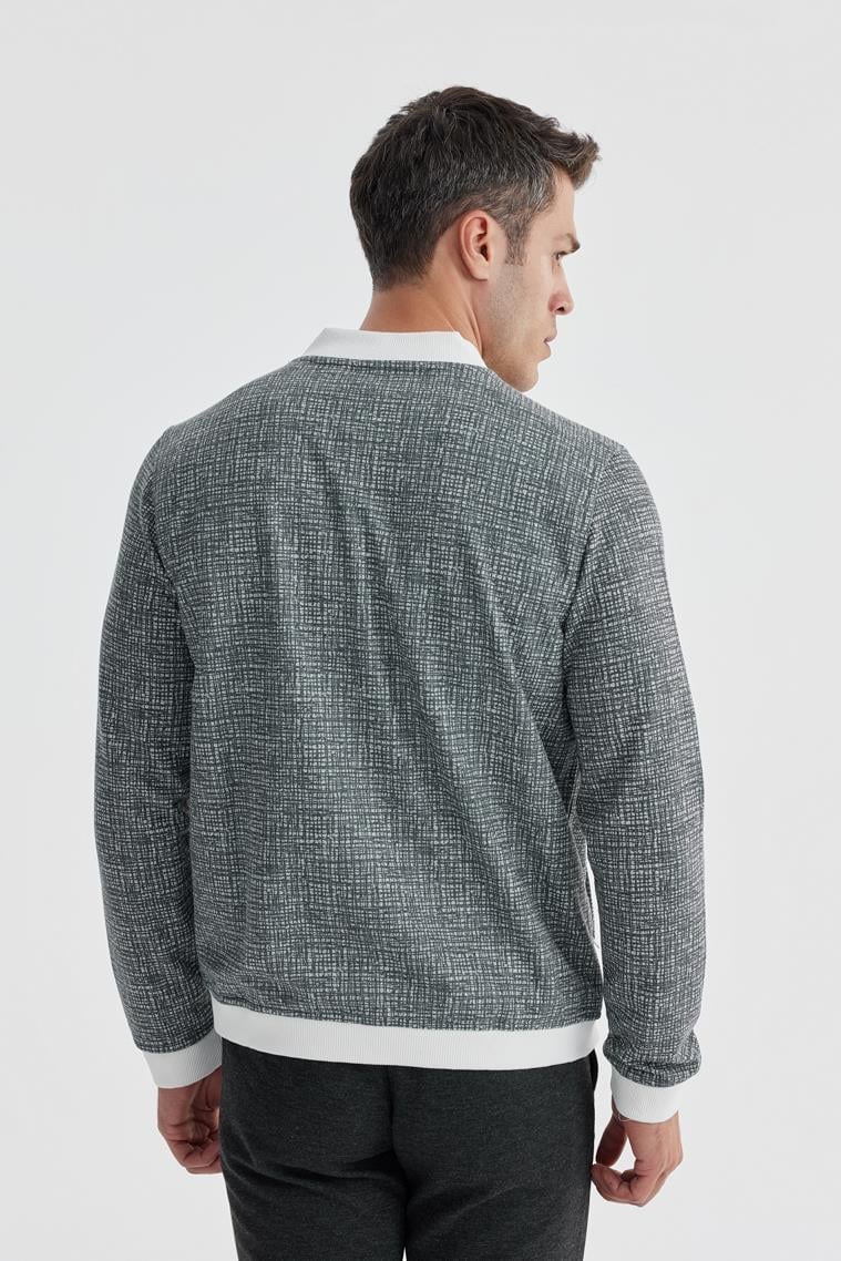 Siyah Slim Fit Pamuklu Kolej Mevsimlik Mont