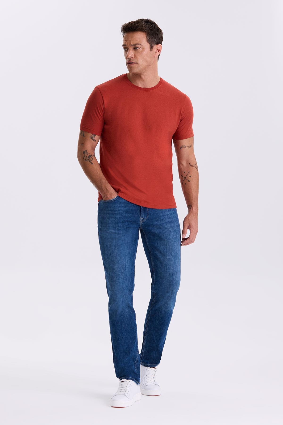 Mavi Slim Fit Yıkamalı Eskitme Pamuklu Dar Kalıp Jean Kot Pantolon