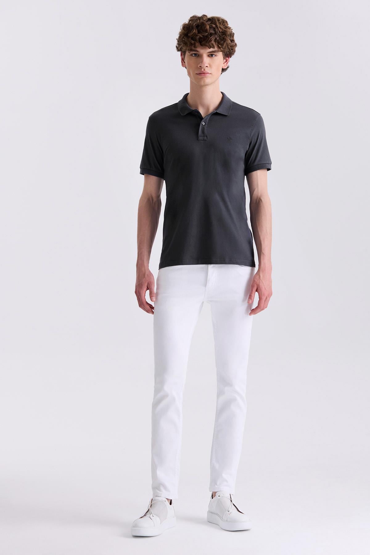 Antrasıt Slim Fit Polo Yaka T-Shirt