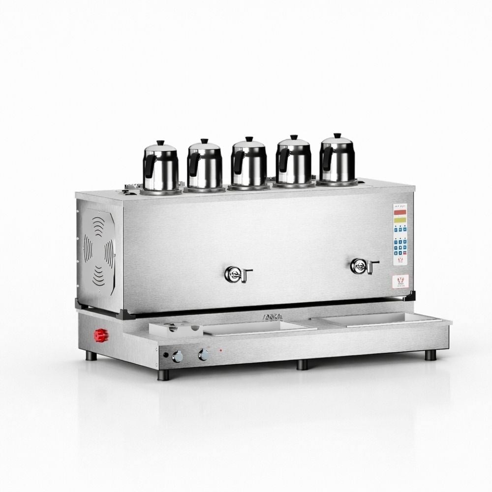  Anka Pro Plus Otomatik Çay Kazanı 5 Demlikli 50 Litre Inox Elektrikli Doğalgazlı