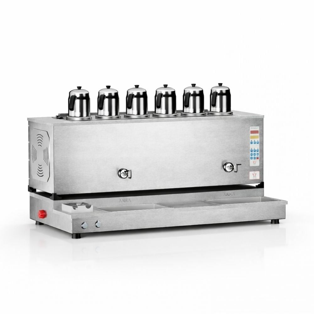  Anka Pro Plus Otomatik Çay Kazanı 6 Demlikli 60 Litre Inox Elektrikli Tüplü