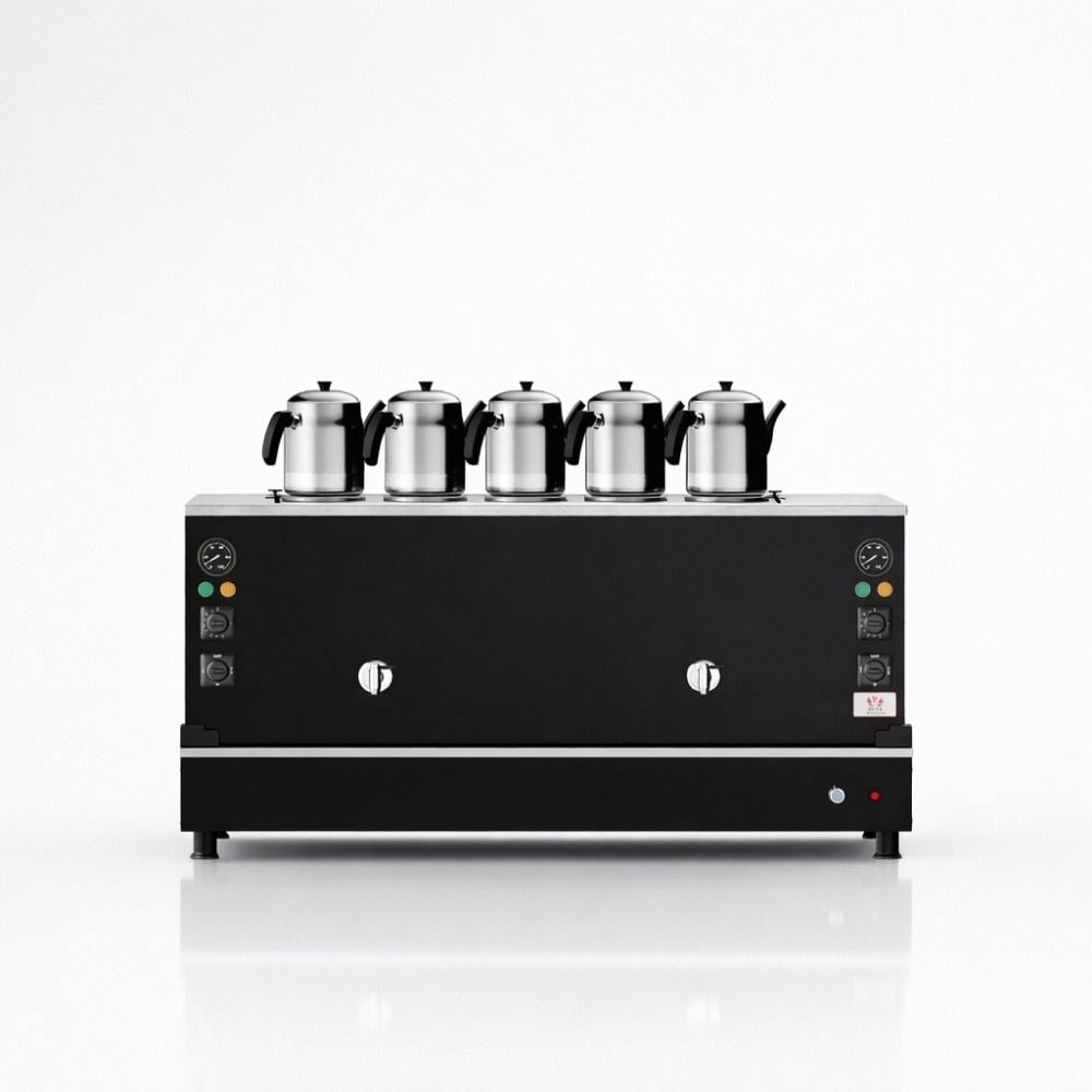 Anka Doğalgazlı Pro Compact Hibrit Smart 5 Demlikli 50 Litre Çay Makinesi