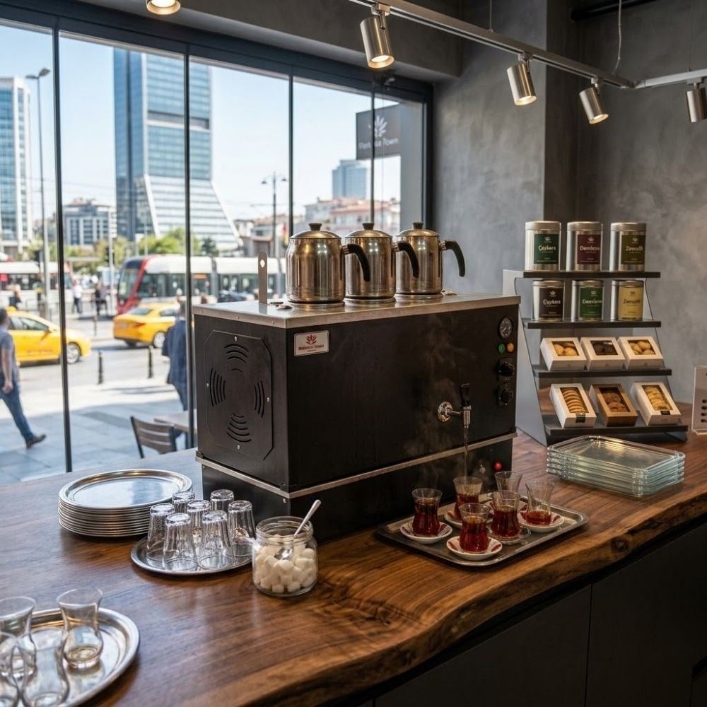 Anka Doğalgazlı Pro Compact Hibrit Smart 3 Demlikli 30 Litre Çay Makinesi