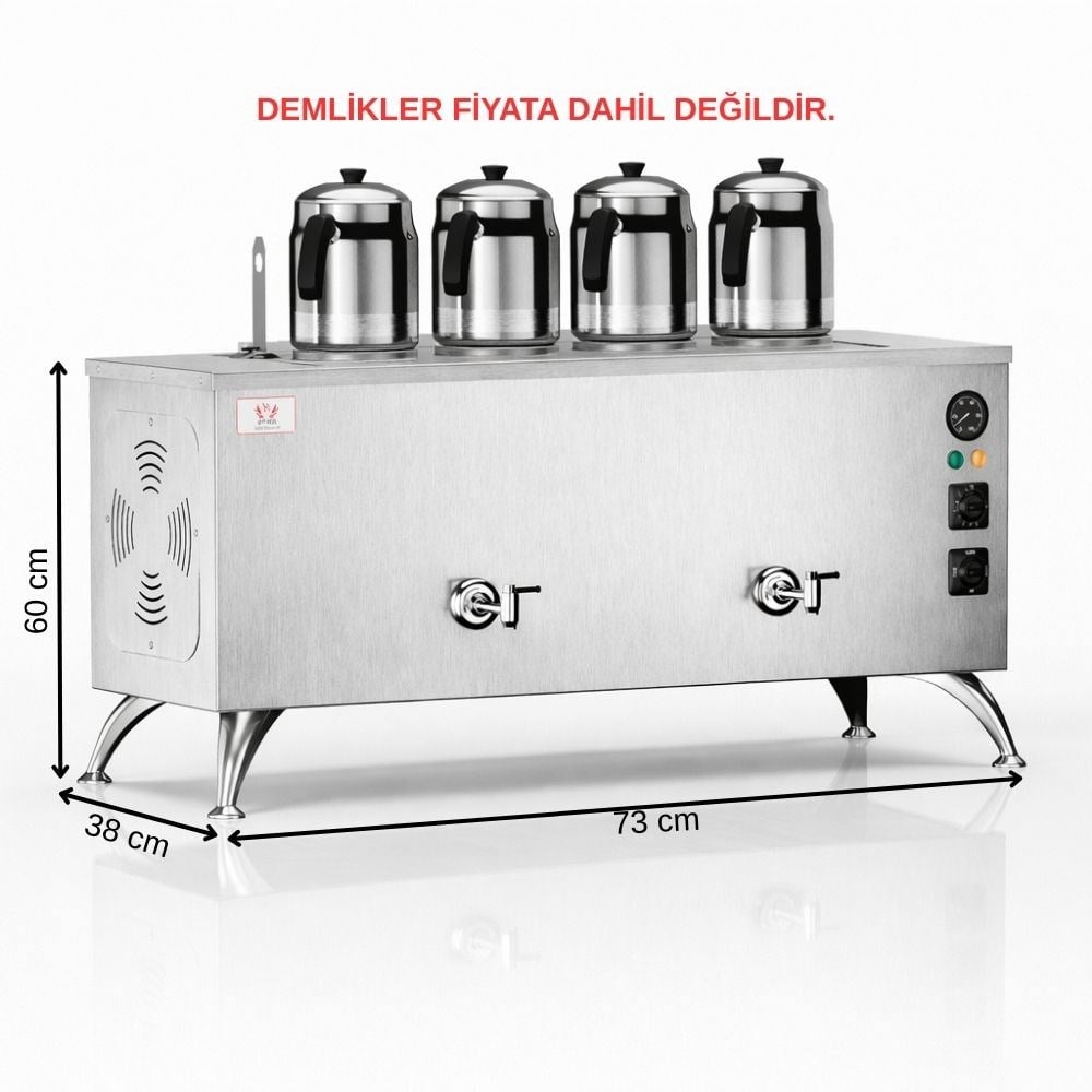 Anka Elektrikli İnox Pro Compact Smart 4 Demlik 40 Litre Çay Makinesi 220V