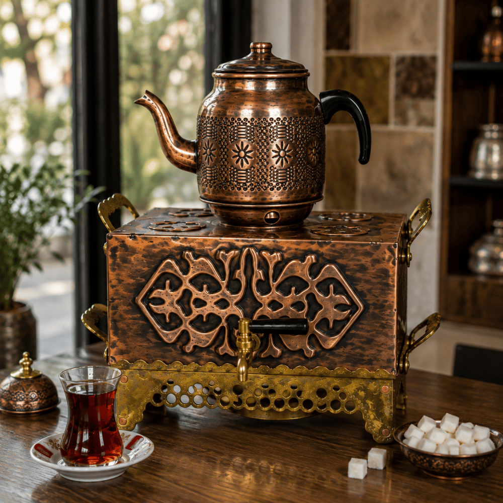 Anka Masaüstü Jelli Çay Sunum Bakır 1.5 + 5 Lt