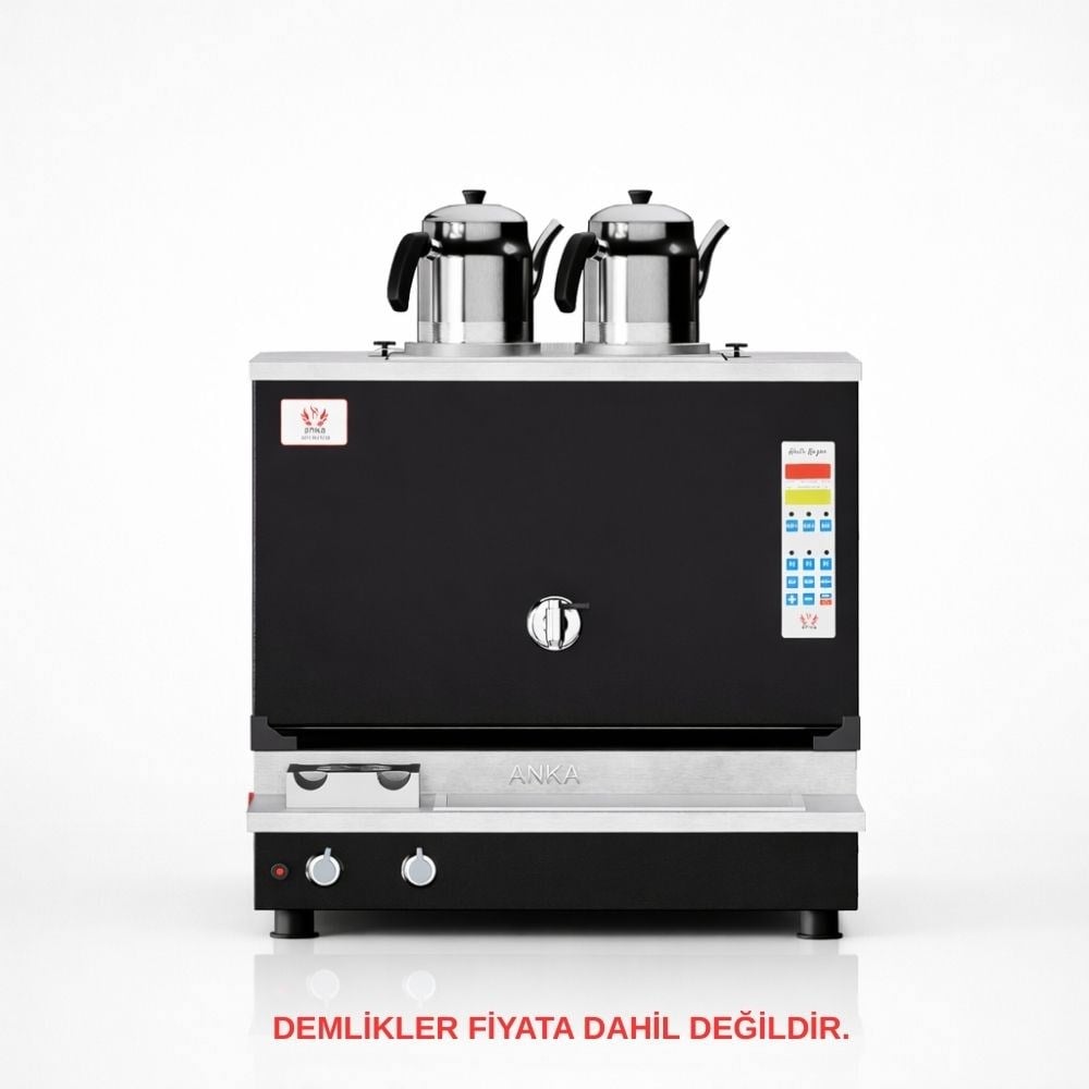 Anka Pro Plus Otomatik Çay Kazanı, 2 Demlikli,20 Litre Siyah Elektrik+Tüp