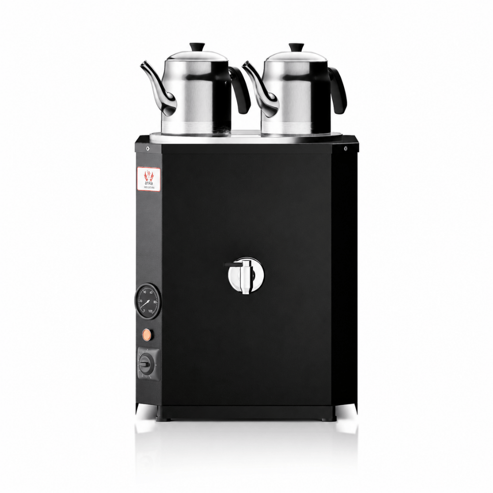 Anka Yeni Nesil Çay Makinası 2 Demlikli 25 Litre Siyah