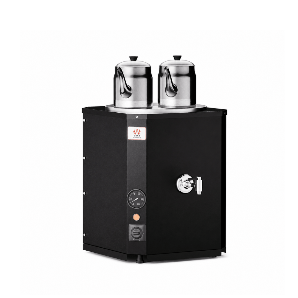 Anka Yeni Nesil Çay Makinası 2 Demlikli 25 Litre Siyah